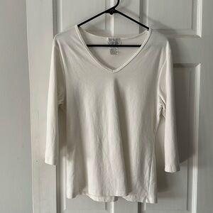 White V-Neck Top
